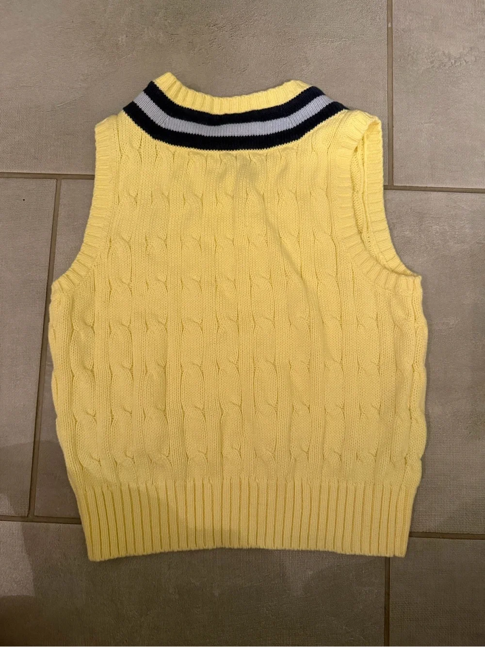 Polo Ralph Lauren yellow sweater vest with navy trim size 4T
